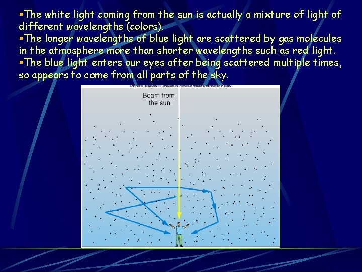 §The white light coming from the sun is actually a mixture of light of §The white light coming from the sun is actually a mixture of light of