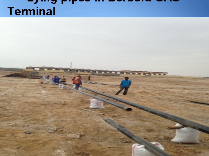 Lying pipes in Berbera GAS Terminal 