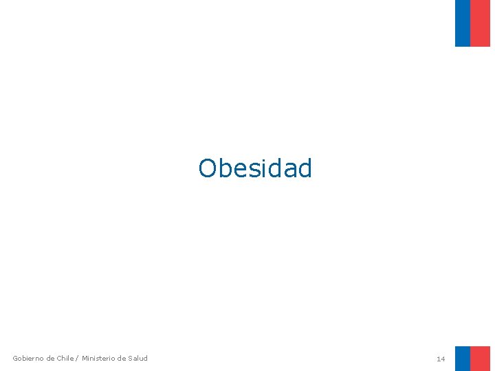 Obesidad Gobierno de Chile / Ministerio de Salud 14 