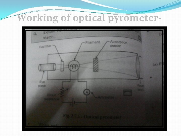 Working of optical pyrometer- 