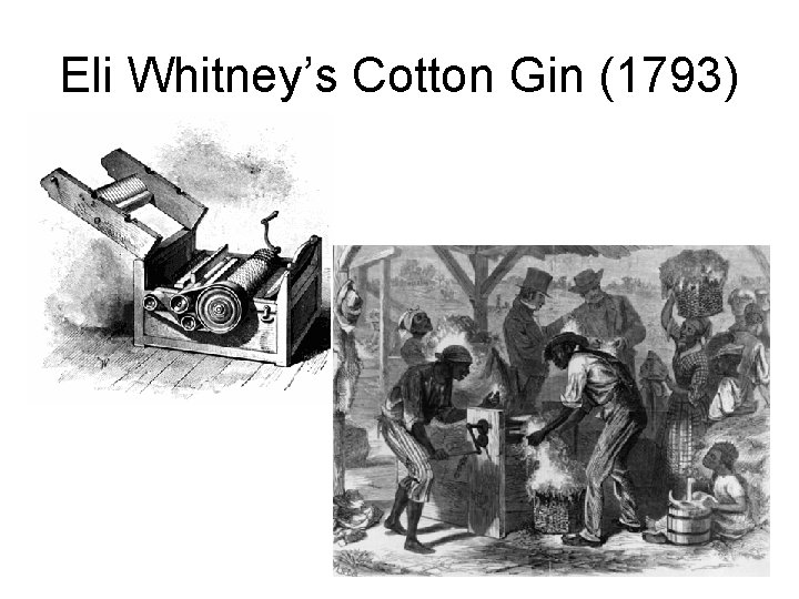 Eli Whitney’s Cotton Gin (1793) 