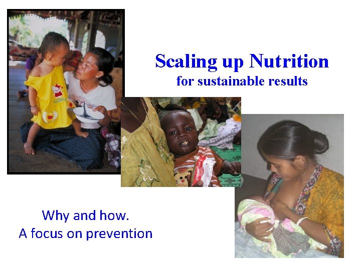 Scaling up Nutrition for sustainable results Why and how. A focus on prevention 