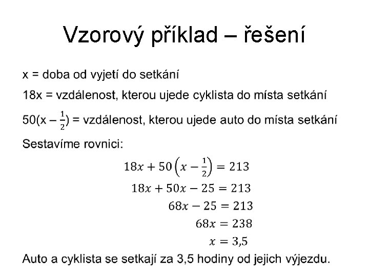 Vzorový příklad – řešení • 