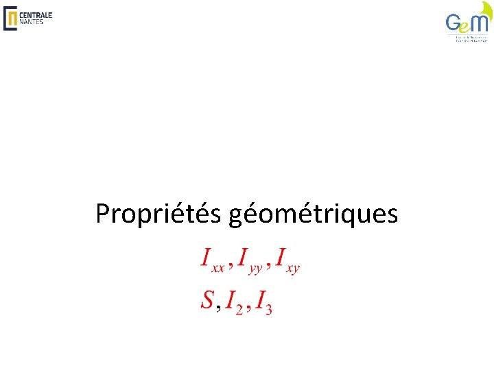 Propriétés géométriques 