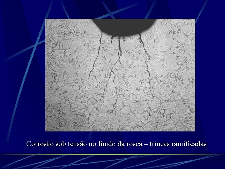Corrosão sob tensão no fundo da rosca – trincas ramificadas 