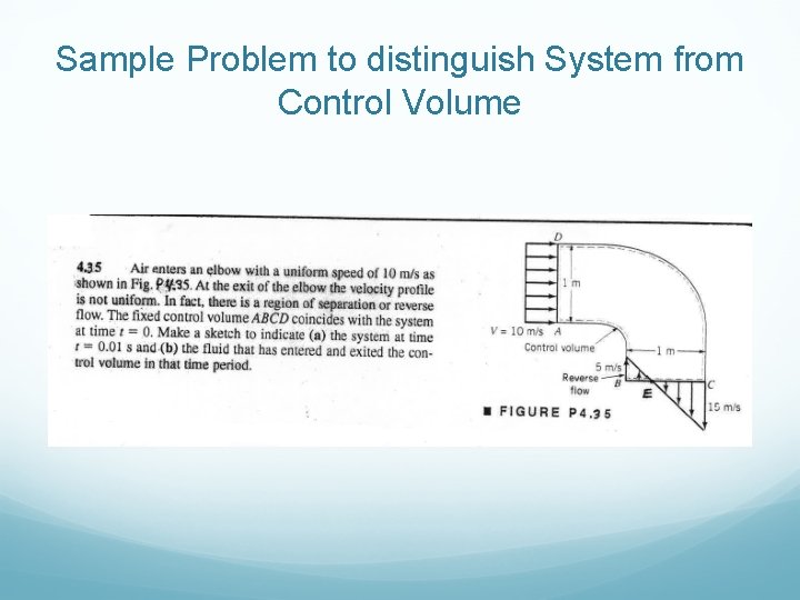 Sample Problem to distinguish System from Control Volume 