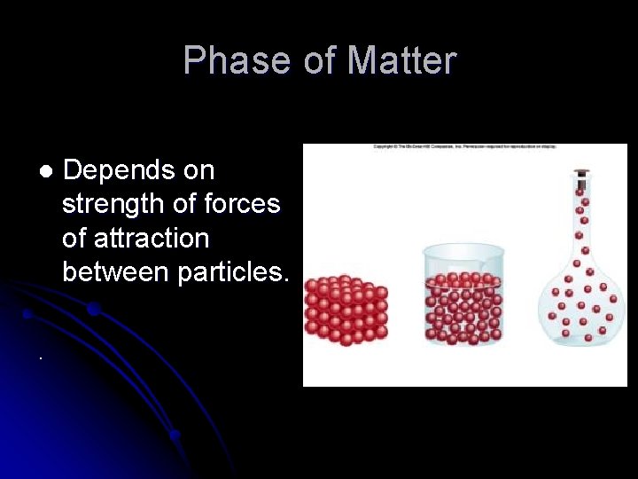 Phase of Matter l . Depends on strength of forces of attraction between particles.