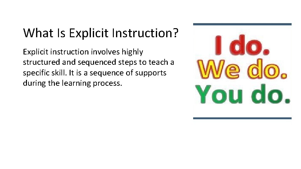 What Is Explicit Instruction? Explicit instruction involves highly structured and sequenced steps to teach