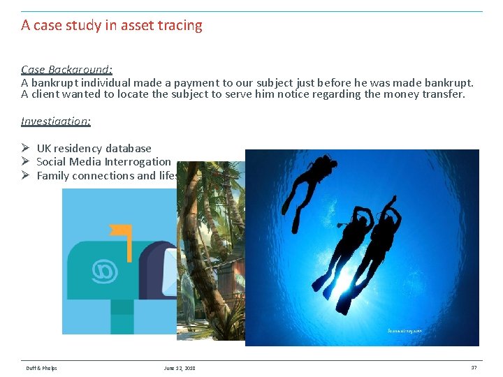 A case study in asset tracing Case Background: A bankrupt individual made a payment