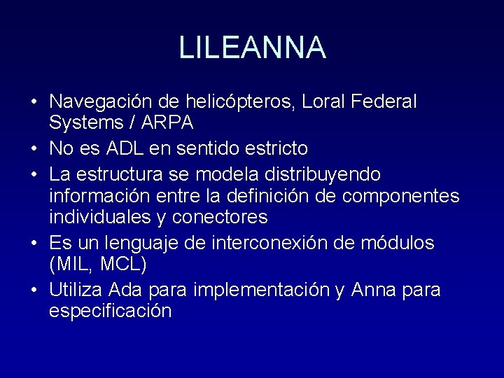 LILEANNA • Navegación de helicópteros, Loral Federal Systems / ARPA • No es ADL