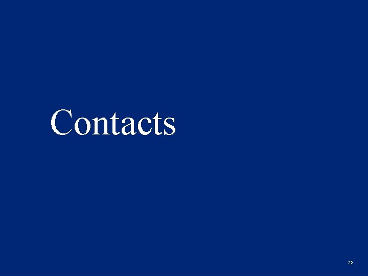 Contacts &t Gouvernance 22 