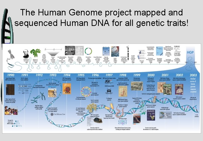 The Human Genome project mapped and sequenced Human DNA for all genetic traits! 