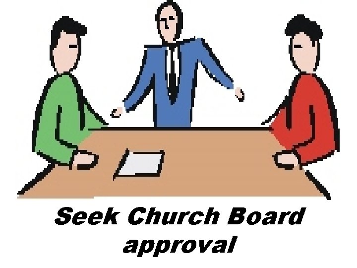 Seek Church Board approval 