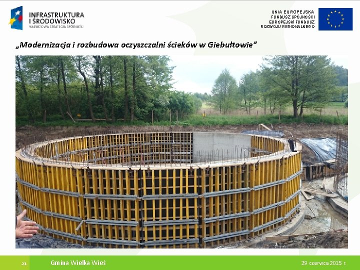 UNIA EUROPEJSKA FUNDUSZ SPÓJNOŚCI EUROPEJSKI FUNDUSZ ROZWOJU REGIONALNEGO „Modernizacja i rozbudowa oczyszczalni ścieków w UNIA EUROPEJSKA FUNDUSZ SPÓJNOŚCI EUROPEJSKI FUNDUSZ ROZWOJU REGIONALNEGO „Modernizacja i rozbudowa oczyszczalni ścieków w