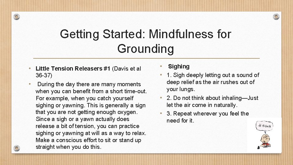 Getting Started: Mindfulness for Grounding • Little Tension Releasers #1 (Davis et al 36