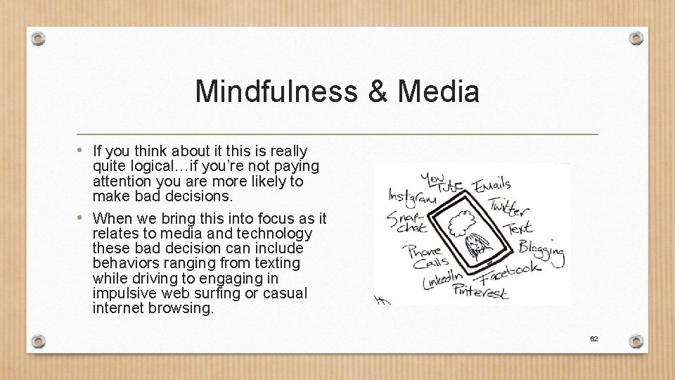 Mindfulness & Media • If you think about it this is really quite logical…if