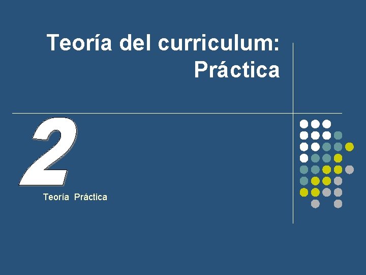 Teoría del curriculum: Práctica Teoría Práctica 