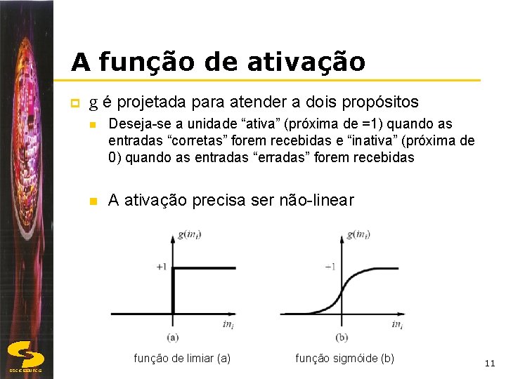 A função de ativação p g é projetada para atender a dois propósitos n