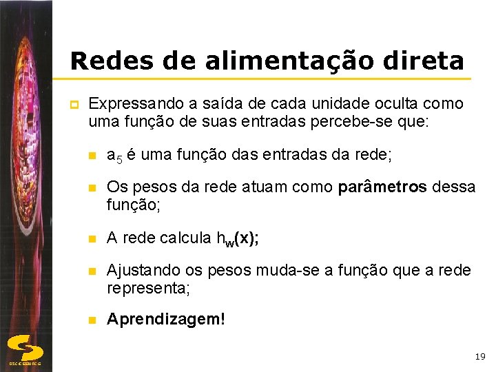 Redes de alimentação direta p Expressando a saída de cada unidade oculta como uma