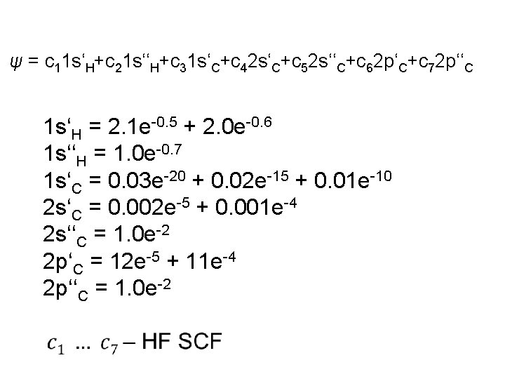 ψ = c 11 s‘H+c 21 s‘‘H+c 31 s‘C+c 42 s‘C+c 52 s‘‘C+c 62