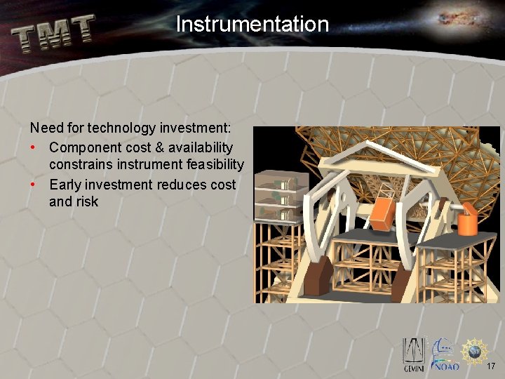 Instrumentation Need for technology investment: • Component cost & availability constrains instrument feasibility •