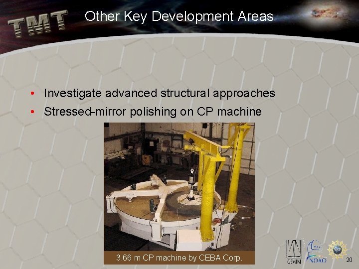 Other Key Development Areas • Investigate advanced structural approaches • Stressed-mirror polishing on CP