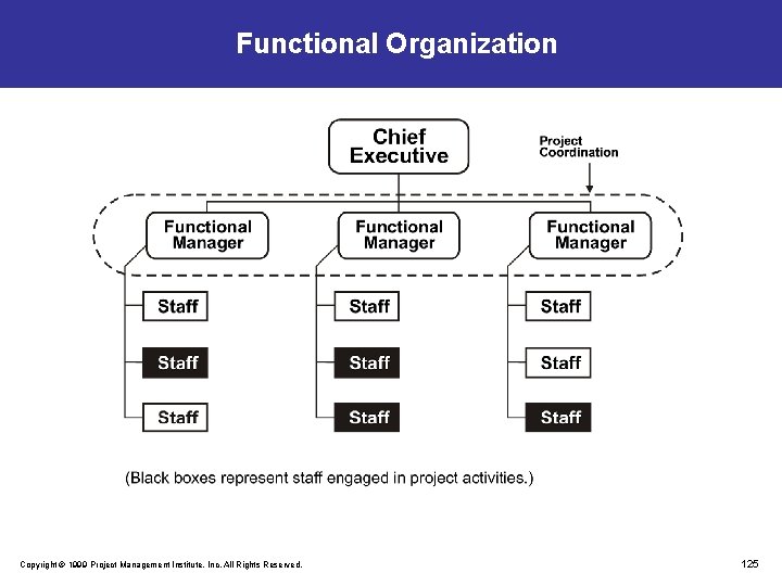 Functional Organization Copyright © 1999 Project Management Institute, Inc. All Rights Reserved. 125 