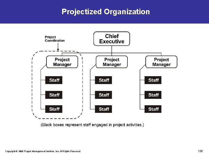 Projectized Organization Copyright © 1999 Project Management Institute, Inc. All Rights Reserved. 130 