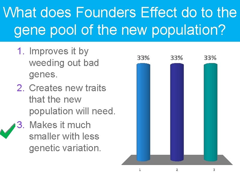 What does Founders Effect do to the gene pool of the new population? 1.