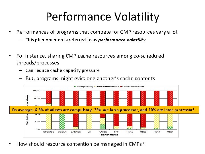 Performance Volatility • Performances of programs that compete for CMP resources vary a lot Performance Volatility • Performances of programs that compete for CMP resources vary a lot