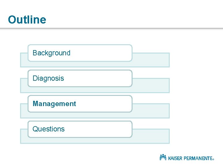 Outline Background Diagnosis Management Questions 