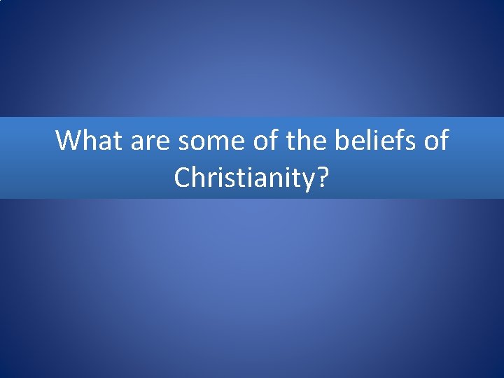 What are some of the beliefs of Christianity? 