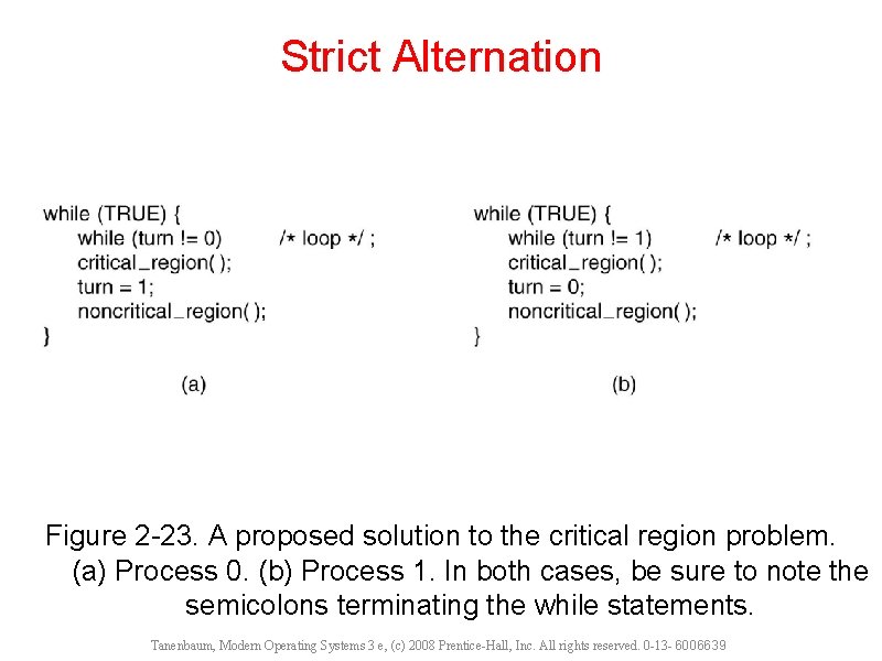 Strict Alternation Figure 2 -23. A proposed solution to the critical region problem. (a)
