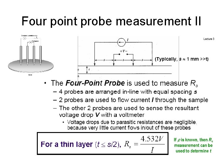 Four point probe measurement II Four point probe measurement II