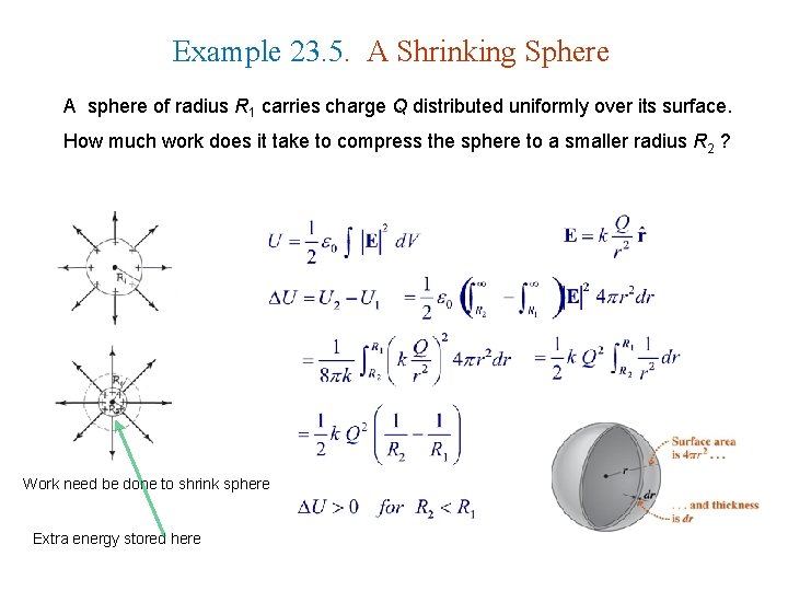 Example 23. 5. A Shrinking Sphere A sphere of radius R 1 carries charge