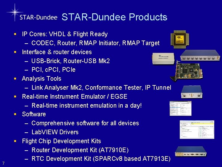 STAR-Dundee Products 7 § IP Cores: VHDL & Flight Ready – CODEC, Router, RMAP