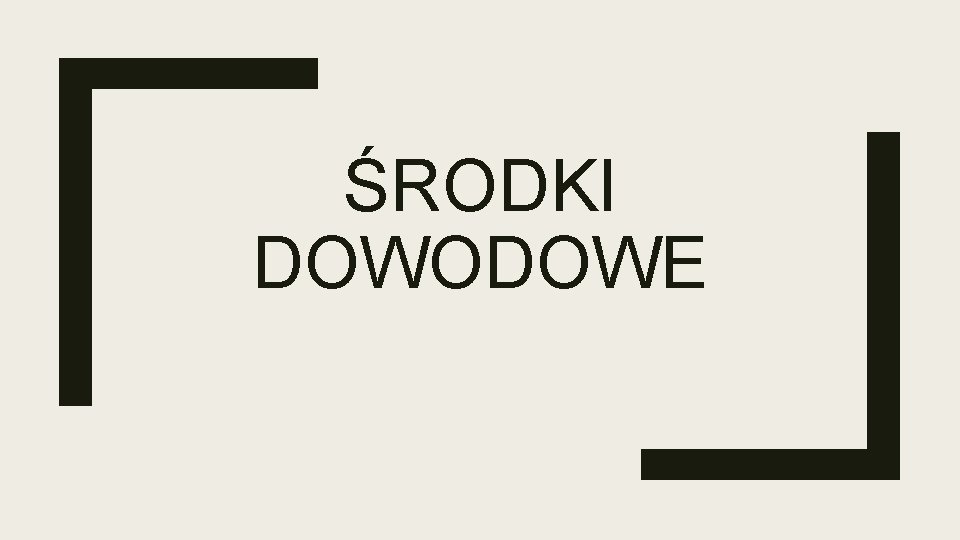 ŚRODKI DOWODOWE 