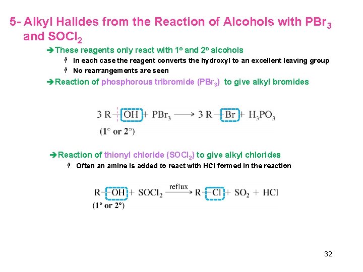 5 - Alkyl Halides from the Reaction of Alcohols with PBr 3 and SOCl