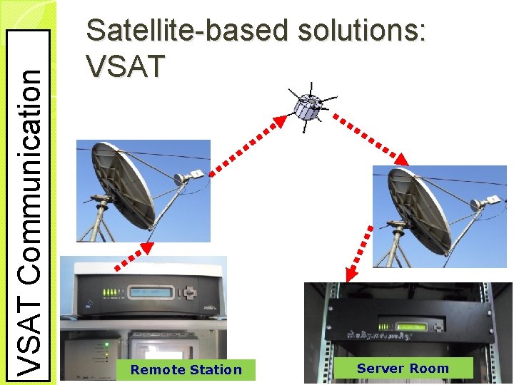 VSAT Communication Satellite-based solutions: VSAT Remote Station Server Room 