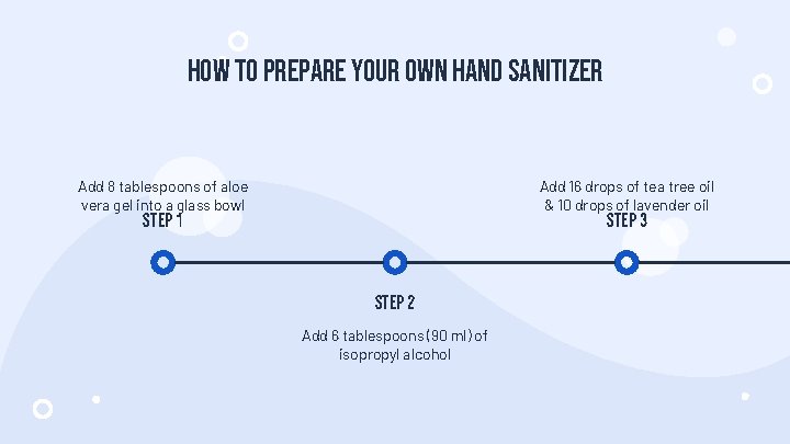 HOW TO PREPARE YOUR OWN HAND SANITIZER Add 8 tablespoons of aloe vera gel