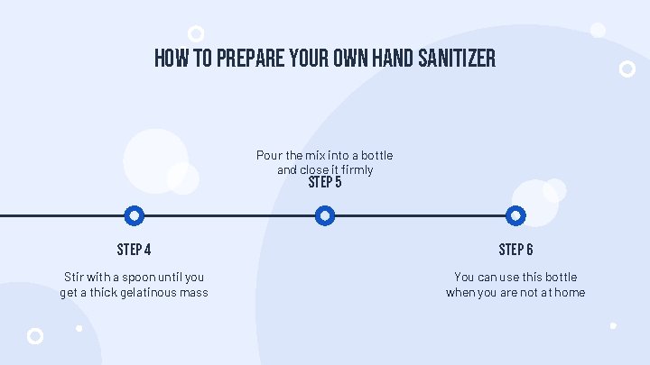 HOW TO PREPARE YOUR OWN HAND SANITIZER Pour the mix into a bottle and