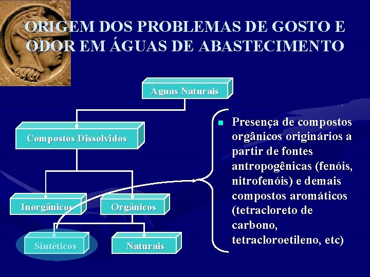 ORIGEM DOS PROBLEMAS DE GOSTO E ODOR EM ÁGUAS DE ABASTECIMENTO Águas Naturais n