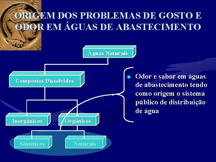 ORIGEM DOS PROBLEMAS DE GOSTO E ODOR EM ÁGUAS DE ABASTECIMENTO Águas Naturais Compostos