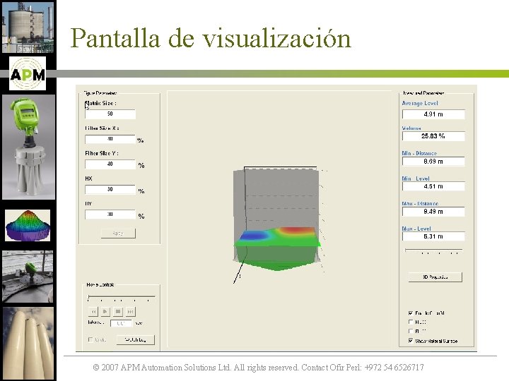 Pantalla de visualización © 2007 APM Automation Solutions Ltd. All rights reserved. Contact Ofir