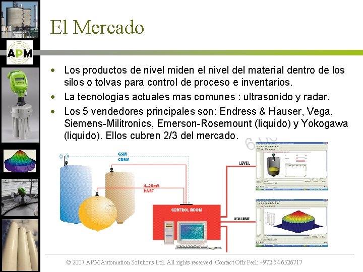 El Mercado · Los productos de nivel miden el nivel del material dentro de