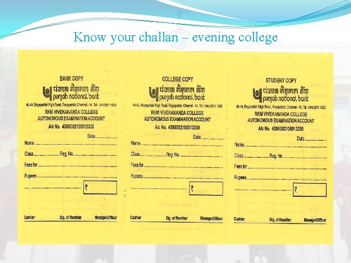 Know your challan – evening college Know your challan – evening college