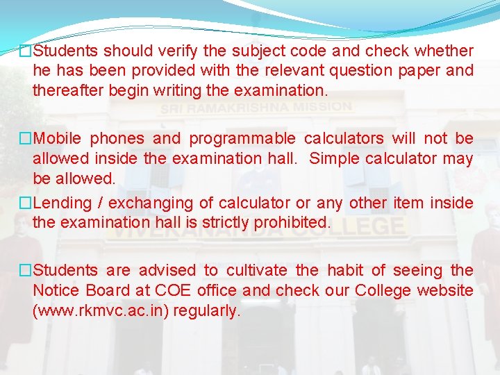 �Students should verify the subject code and check whether he has been provided with �Students should verify the subject code and check whether he has been provided with