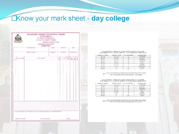 �Know your mark sheet - day college �Know your mark sheet - day college