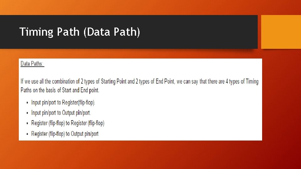 Timing Path (Data Path) 