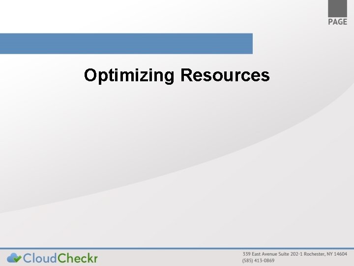 Optimizing Resources 
